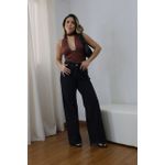 Blusa Feminina Frente Única Poliamida Liana Marrom
