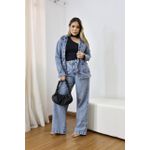 Jaqueta Jeans Feminina Alongada Média