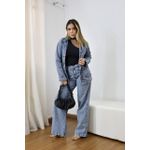 Jaqueta Jeans Feminina Alongada Média