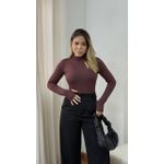 Body Feminino Manga Longa Costas Nua Cacau