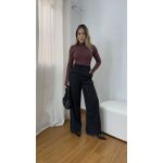 Calça Pantalona Feminina Alfaiataria Malu Preta