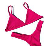 Biquini Basic Rosa Colméia Asa Delta