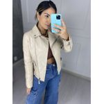 Jaqueta de Couro Ecológico Creme