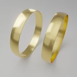 Alianças de noivado casamento em ouro 18k 750 tradicional abauladas tradicionais 4mm