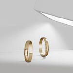 Alianças de noivado casamento em ouro 18k 750 tradicional abauladas tradicionais 3.5mm