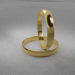 Alianças de noivado casamento em ouro 18k 750 tradicional abauladas tradicionais 3mm