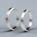 Aliança Prata Cronus Namoro Compromisso Chanfradas 3mm