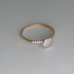 Anel Chuveiro Hexagono Cravejado Ouro 18K Zircônias