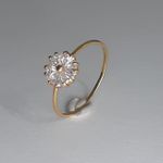 Anel Cravejado Flor Ouro 18K