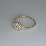 Anel Cravejado Flor Ouro 18K