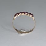 Meia Aliança Rubi Ouro 18K