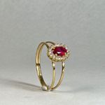 anel galeria ouro 18K pedra vermelha