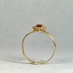 anel galeria ouro 18K pedra vermelha