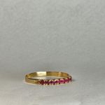 Meia Aliança Rubi Ouro 18K