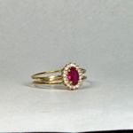 anel galeria ouro 18K pedra vermelha