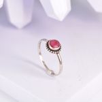 Anel Prata 925 pedra vermelha