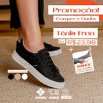 Tênis Casual Feminino Fran + Brinde Preto