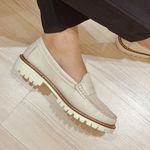 Mocassim Em Couro Amélia Off White