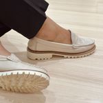 Mocassim Em Couro Amélia Off White