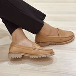 Mocassim Em Couro Amélia Caramelo