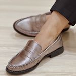 Mocassim Em Couro Amélia Onix