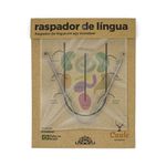 Kit Raspador de Língua Inox + Saco de Pano Algodão Cru - Caule