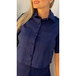 Camisa Cropped Azul Noite 