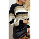 Tricô Cropped Preto/Branco