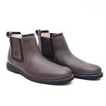 Botina Chelsea De Couro Masculina Grafite