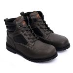 Bota Coturno Cano Alto de Couro - Cabardino Chumbo