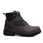 Bota Coturno Cano Alto de Couro - Cabardino Chumbo