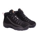 Bota Adventure de Couro Feminina - Canuma Preto e Rosa