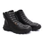 Bota Motociclista de Couro - Falcon Preto