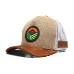 Boné Trucker Café no Brasil Marrom de Juta