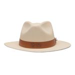 Chapéu Café no Brasil em Lona Cru Fita em Couro sintético timbrado Bege