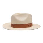 Chapéu Café no Brasil em Lona Cru Fita em Couro sintético timbrado Bege