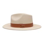 Chapéu Café no Brasil em Lona Cru Fita em Couro sintético timbrado Bege