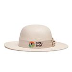 Chapéu Feminino Café no Brasil em Lona Cru com Laço em Tecido Lona Cru