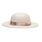 Chapéu Feminino Café no Brasil em Lona Cru com Laço em Tecido Lona Cru