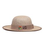 Chapéu Feminino Café no Brasil em Juta Fita com Laço em Tecido Juta