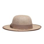 Chapéu Feminino Café no Brasil em Juta Fita com Laço em Tecido Juta