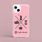 Capinha Para Celular Agro Ciclo Do Café Bebida Rosa Claro 