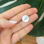 Colar Medalha Galho de Café em Prata 925