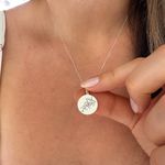 Colar Medalha Galho de Café em Prata 925