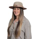 Chapéu Feminino Café no Brasil em Juta Fita com Laço em Tecido 