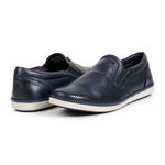 Sapatenis Casual Calprado Couro Plume Azul