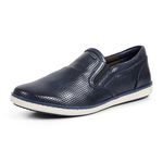 Sapatenis Casual Calprado Couro Plume Azul