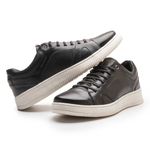 Sapatenis Casual Sola-alta Calprado Preto Couro Legítimo