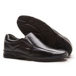 SAPATO SOCIAL ANTI-STRESS MASCULINO PRETO EM COURO LEGÍTIMO