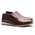 Sapato Casual Loafer Masculino Café em Couro